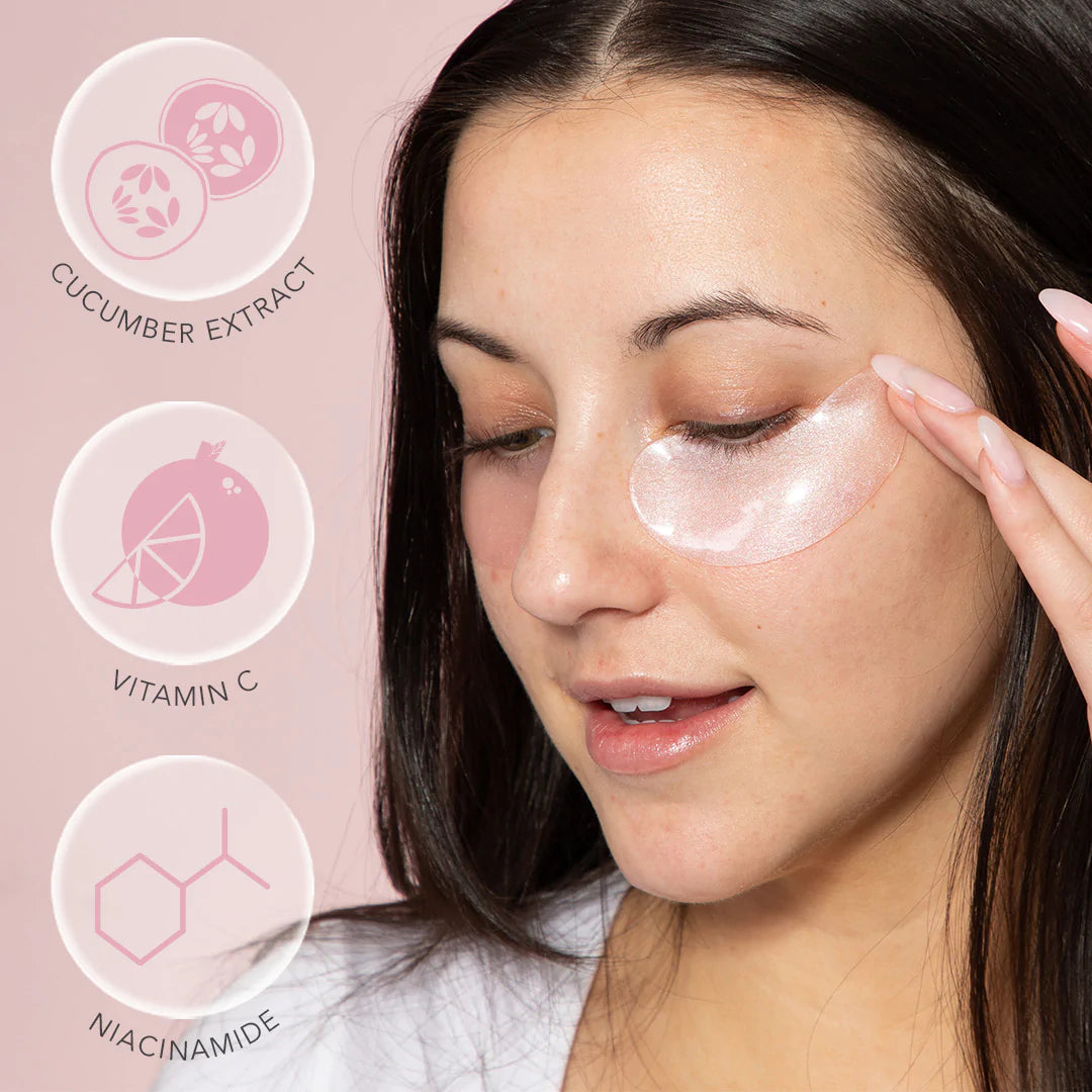 Doll 10 Firm & Brighten Under Eye Gels - Dark Circle Treatment, Puffiness Reduction, Hydrating Eye Patches for Women - Perfect for Morning Routine & Travel Skincare