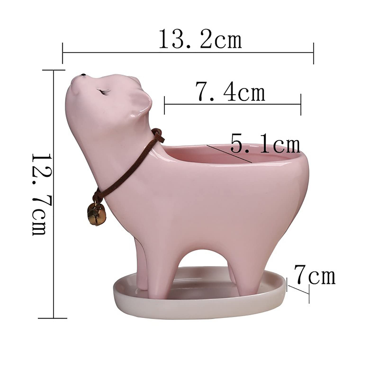 Cute Cartoon Cat Tail Succulent Planter - Multi-Purpose Ceramic Flower Pot for Fairy Palm, Succulents & Small Plants - Perfect for Home Decor, Office Desk & Garden