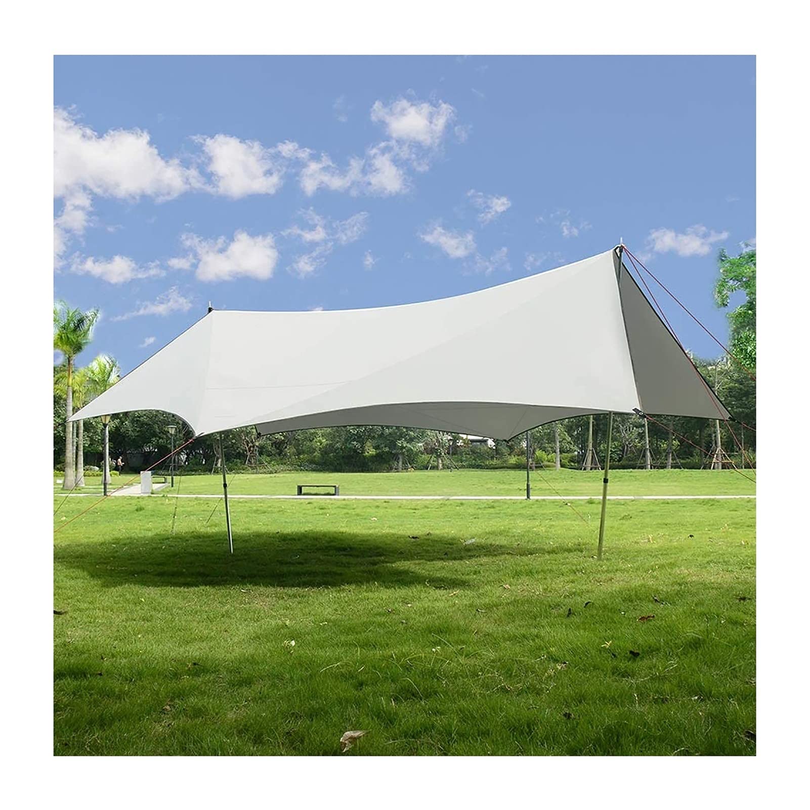 LIANGLIANG UV Protection Waterproof Camping Tarp - Portable Sun Shelter Canopy for Outdoor Activities, Beach, Backpacking, Picnics & BBQ (White, No Poles Included) | Perfect for Camping Trips, Beach Days & Outdoor Adventures