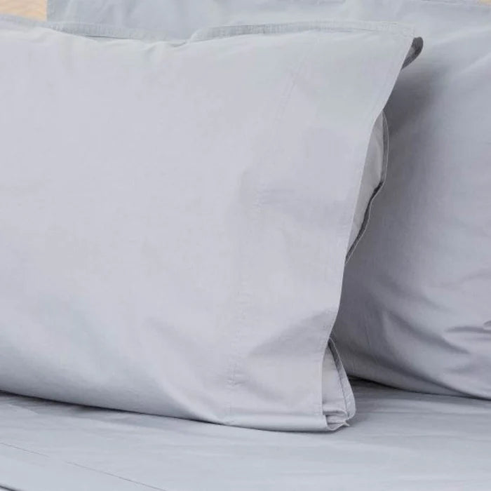 Renee Taylor Helena 300tc Vintage Stone Washed Sheet Set - Premium Cotton Bedding in Dusty Blue | Soft Luxury Sheets for Master Bedroom & Guest Room