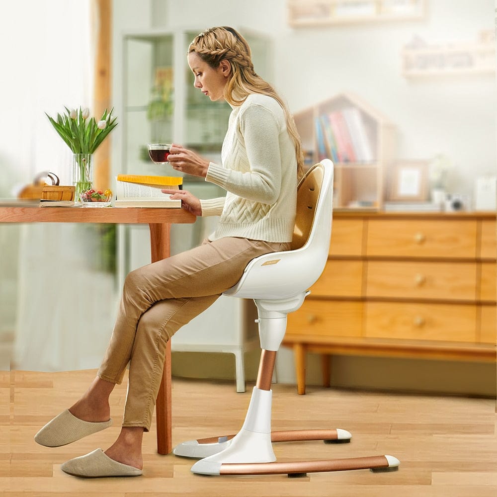Adjustable Rotating Baby High Chair with Soft PU Leather Cushion - Perfect for Feeding & Playtime at Home or Restaurant