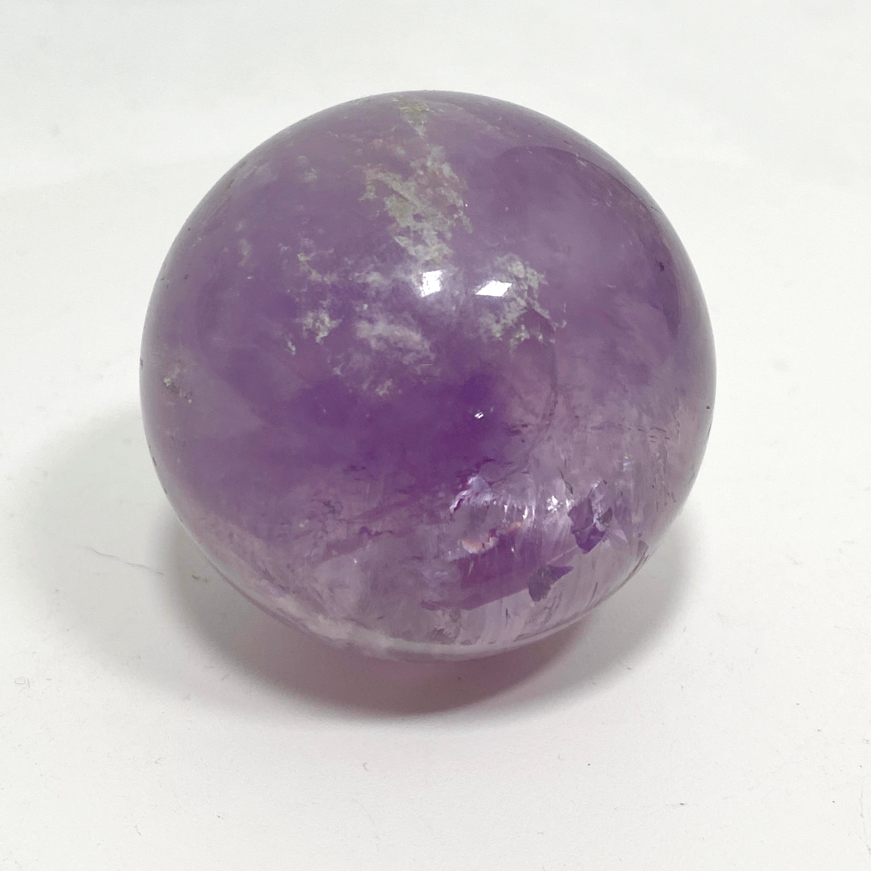 Natural Amethyst Crystal Sphere - AMS 05 | Healing Stone for Meditation, Chakra Balancing & Home Decor | Perfect for Spiritual Healing, Energy Work & Office Desk Decor