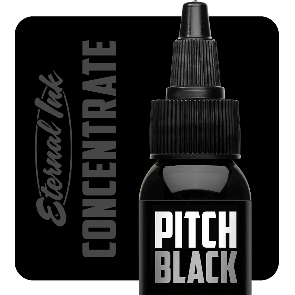 Pitch Black Concentrate Eternal Ink - Premium Tattoo Ink for Professional Artists | Long-Lasting & Vibrant Color | Ideal for Tattooing, Body Art & Permanent Makeup