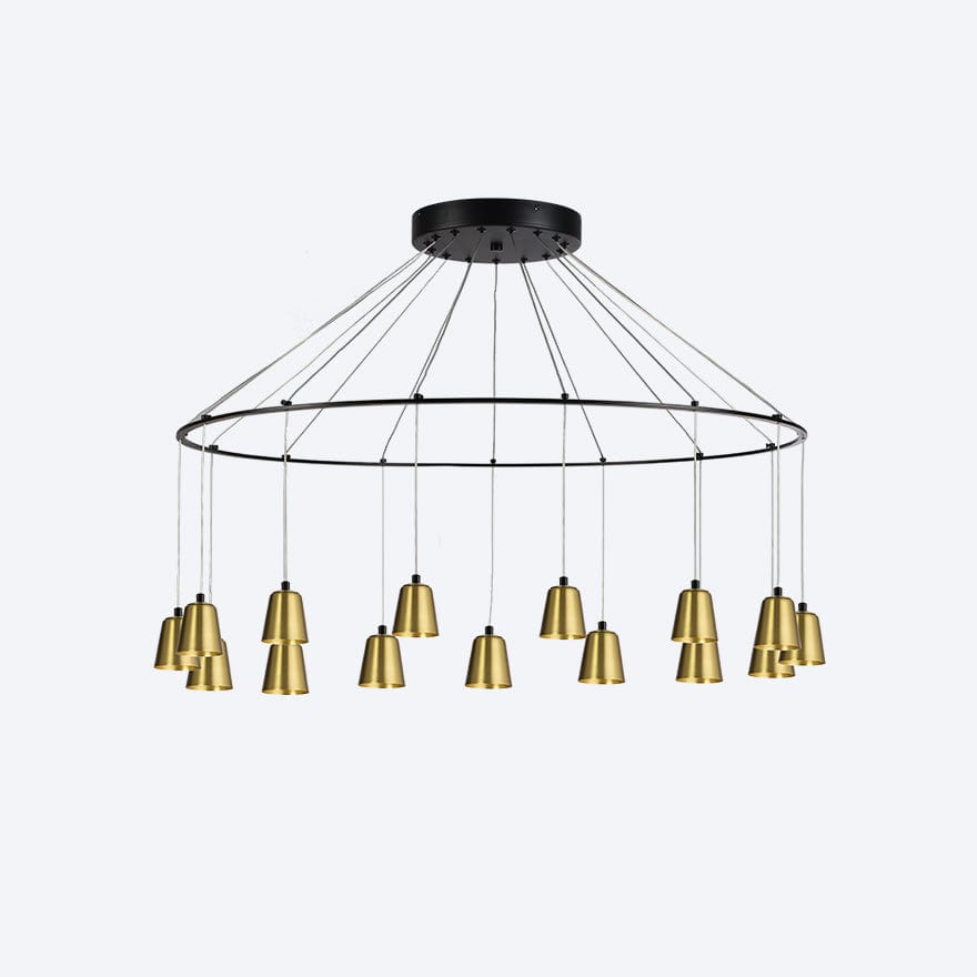 ZORO Round 15 LED Pendant Light with Yosh Shade - Dimmable Modern Ceiling Fixture for Dining Room, Kitchen Island & Bedroom Lighting