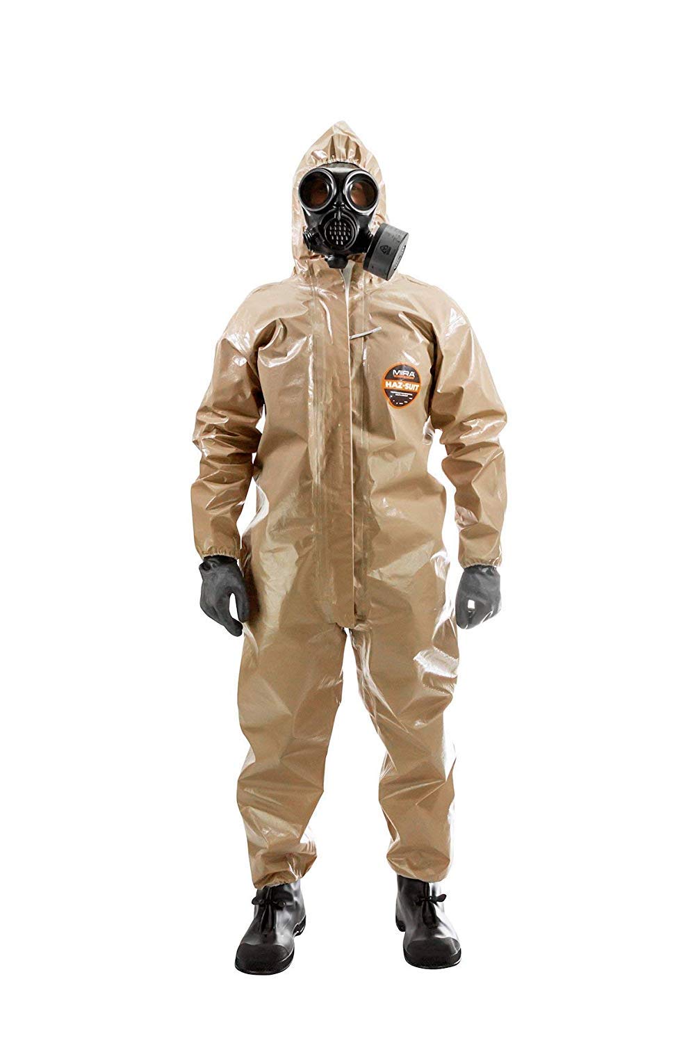 MIRA SAFETY Disposable Protective Coverall with Hood & Elastic Cuffs - Full Body Chemical & Biological Protection for Hazmat, Medical & Industrial Use