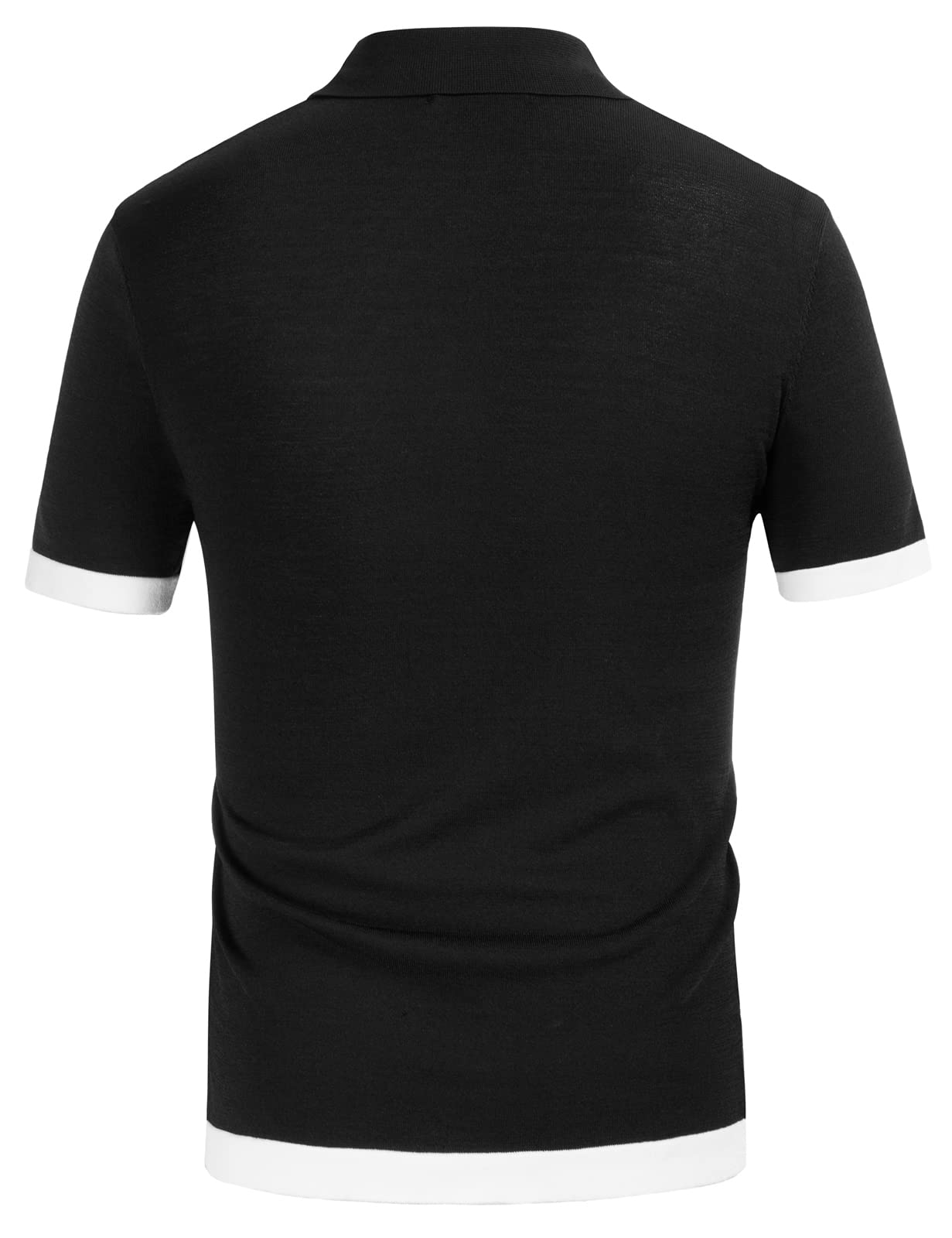 PJ PAUL JONES Men's Vintage Striped Polo Shirts - Button Down Knitted Golf Shirts for Casual Wear & Sports Activities