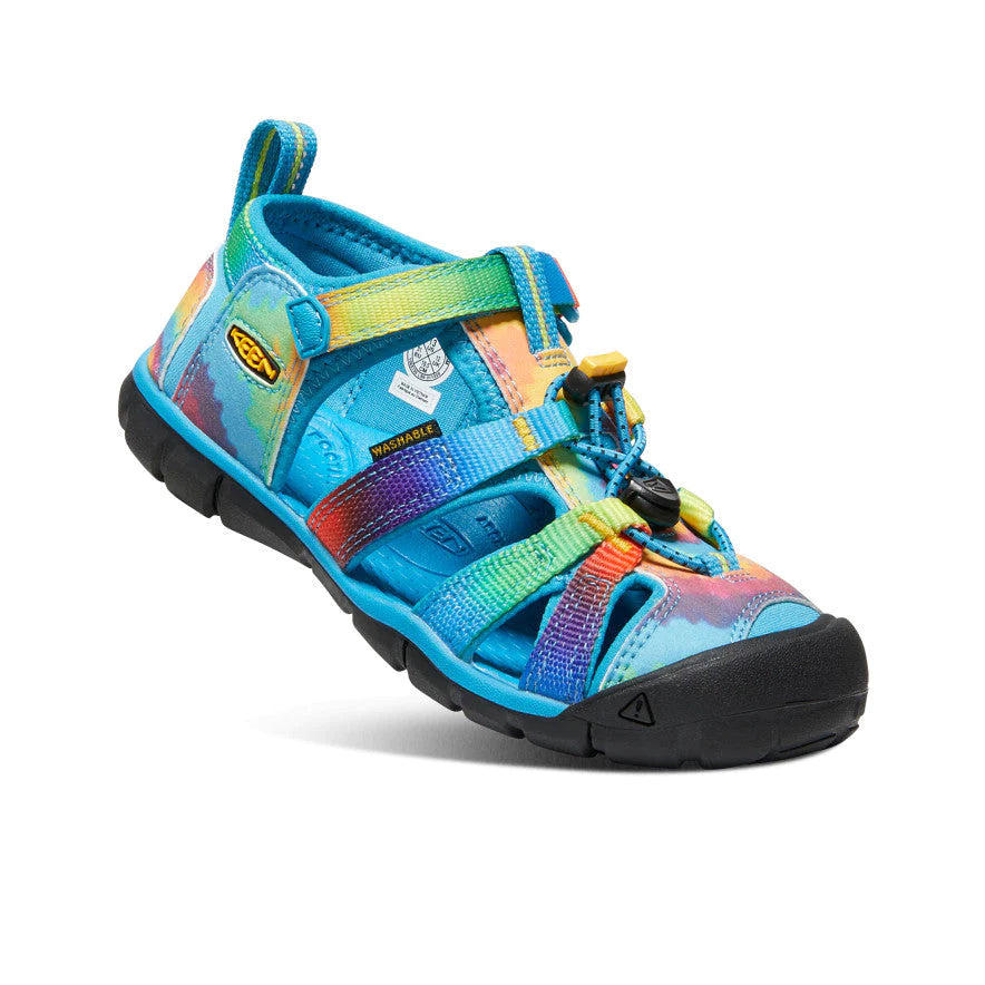 Keen Vivid Blue & Original Tie Dye Seacamp II CNX Kids' Water Sandals - Beach, Pool & Outdoor Play Shoes for Children
