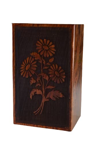 Elegant Tree of Life Engraved Wooden Urn Box for Human Ashes - Handcrafted Rosewood Cremation Urn with Premium Quality (11