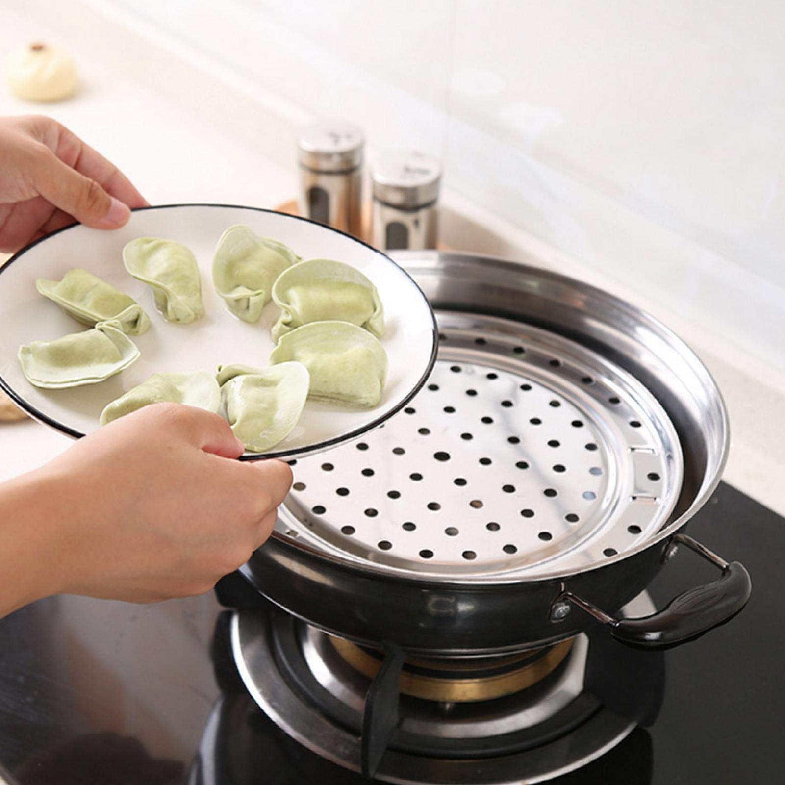 Stainless Steel Steam Rack with Feet - 20cm Round Steaming Tray Insert for Pots, Pans & Crock Pots - Durable Cooking Accessory for Steaming Vegetables, Dumplings & Seafood