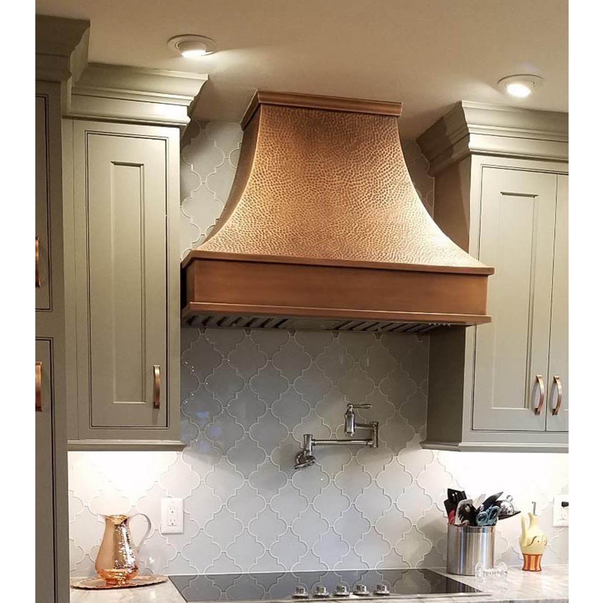 Premium Hand Hammered Copper Range Hood - Modern Kitchen Ventilation for Gas & Electric Stoves - Perfect for Home Chefs & Stylish Kitchens