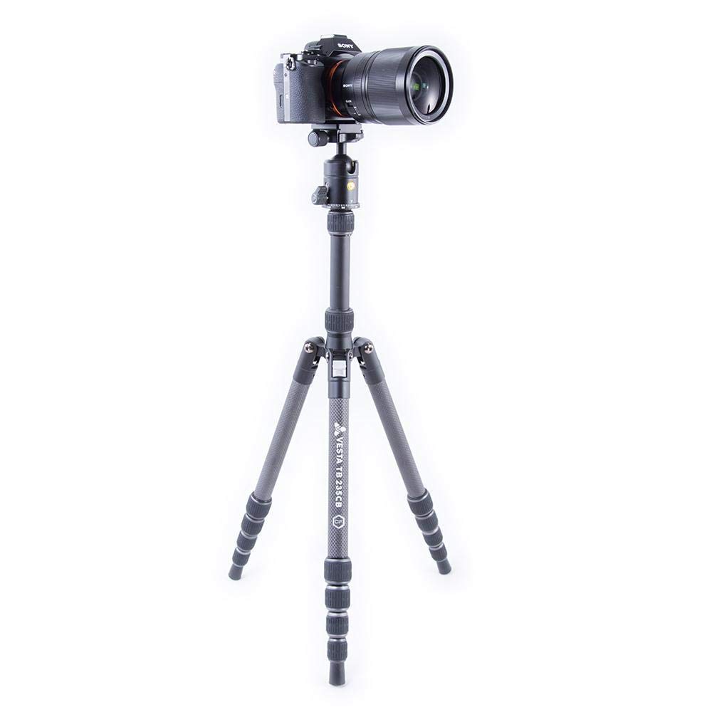 Vanguard VESTA TB 235CB 23mm Carbon Fiber Travel Tripod - Lightweight Compact Camera Tripod for Travel, Hiking & Photography - Perfect for DSLR, Mirrorless & Video Cameras