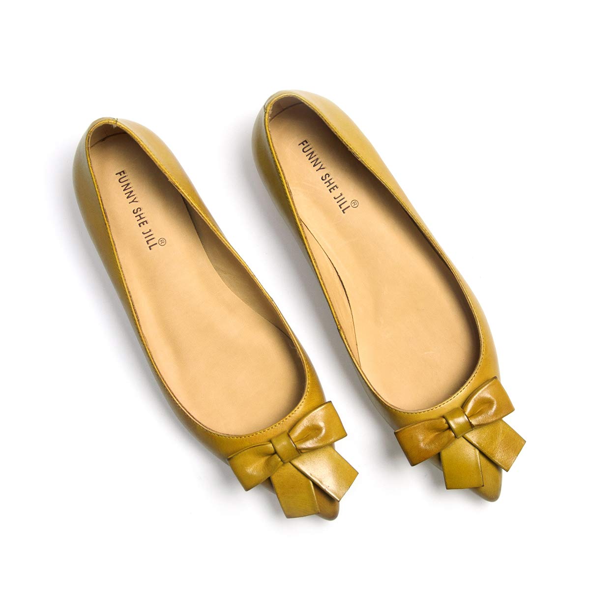 FSJ Women's Pointed Toe Flat Loafers - Comfortable Slip-On Bowknot Pumps with Low Block Heel for Office & Work Outfits | Perfect for Business Casual, Professional Wear & Daily Commute