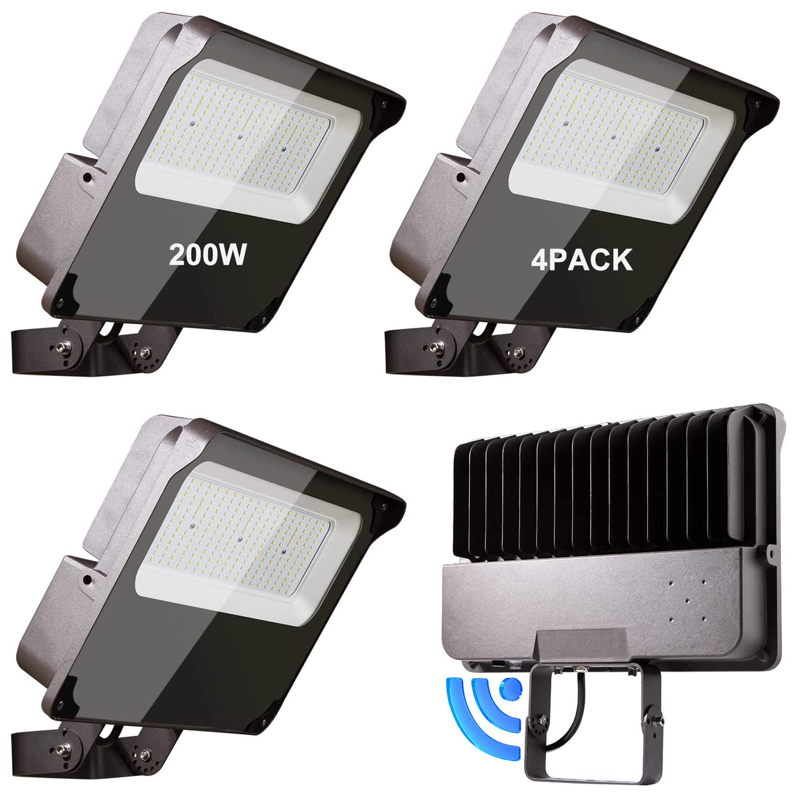200W LED Flood Lights Outdoor Waterproof - 28000LM (1200W Equivalent) Bright Stadium Lights with Photocell Sensor - Perfect for Parking Lots, Backyards, and Sports Fields