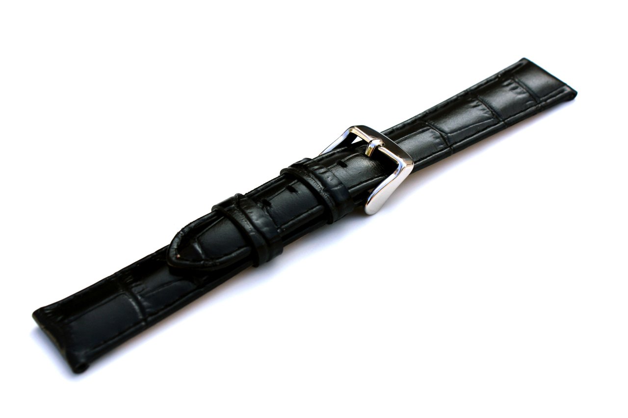 Genuine Leather Crocodile Watch Strap 18L with SS Clasp for Luxury Watches