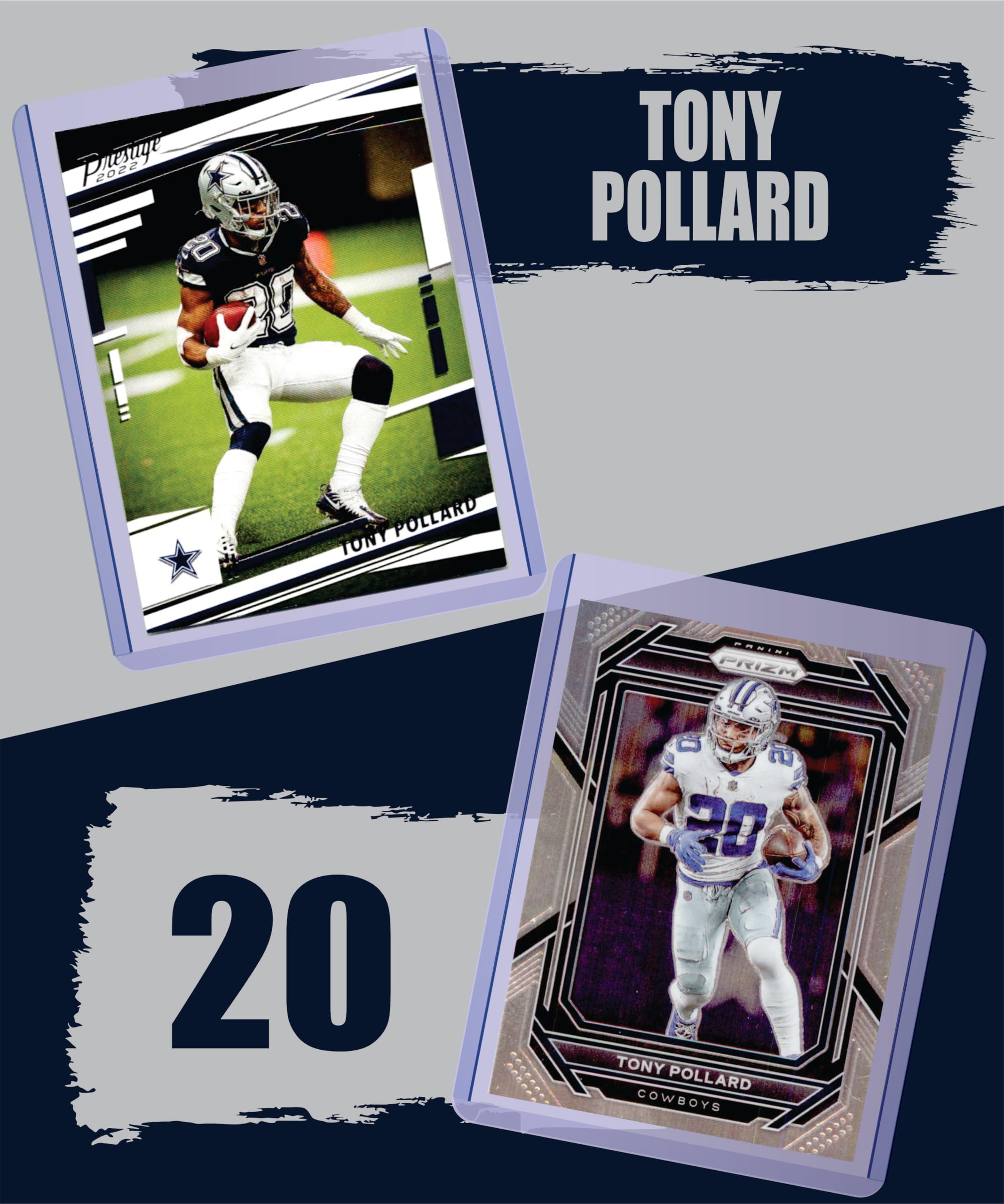 Tony Pollard Dallas Cowboys Football Cards (5-Pack) - Premium Collectible NFL Trading Cards for Fans & Collectors - Perfect for Gifting, Display, and Fantasy Football Enthusiasts
