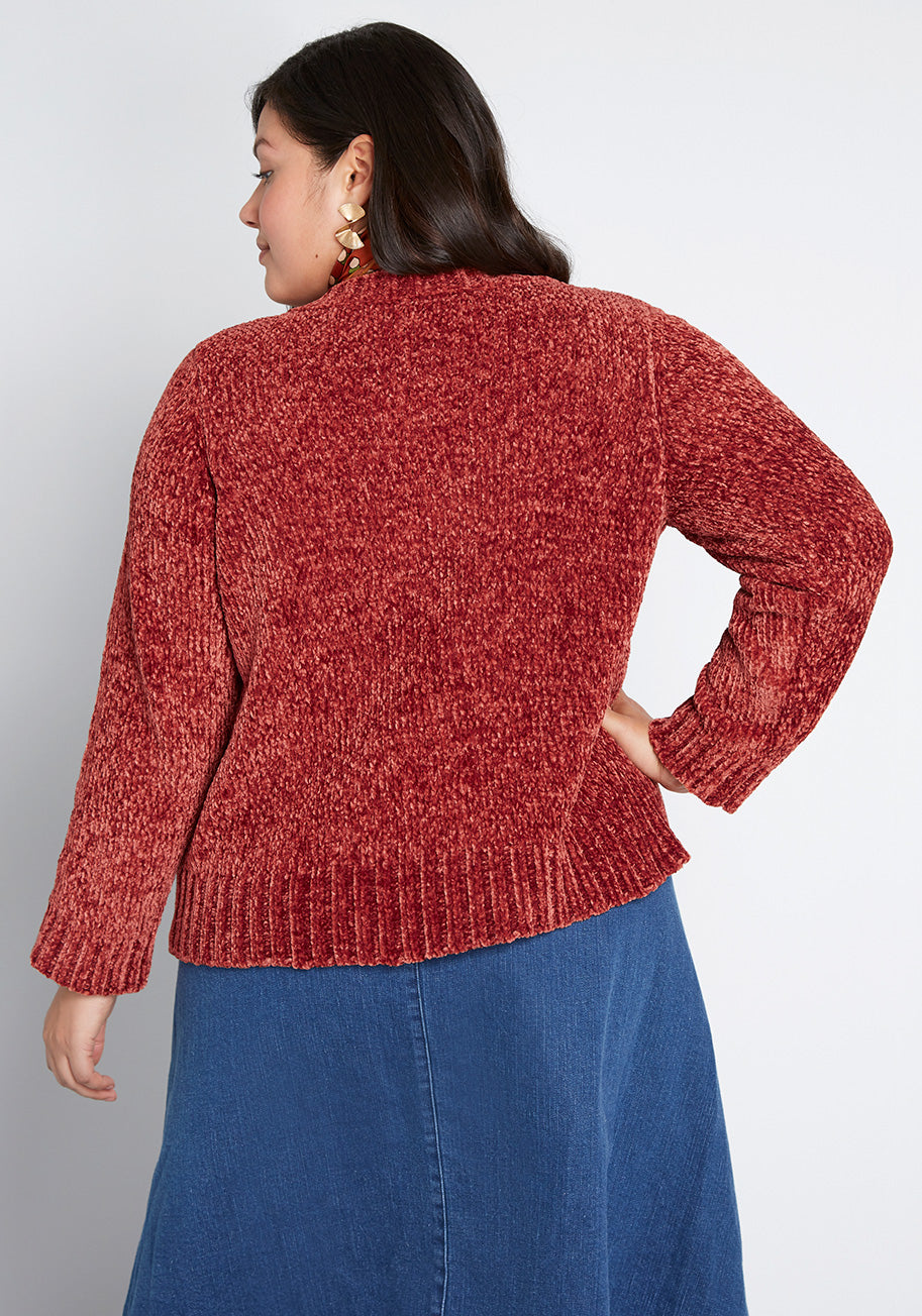 Soft and Cozy Chenille Sweater for Women - Warm Winter Knit Pullover - Perfect for Casual Outings, Office Wear & Holiday Gatherings