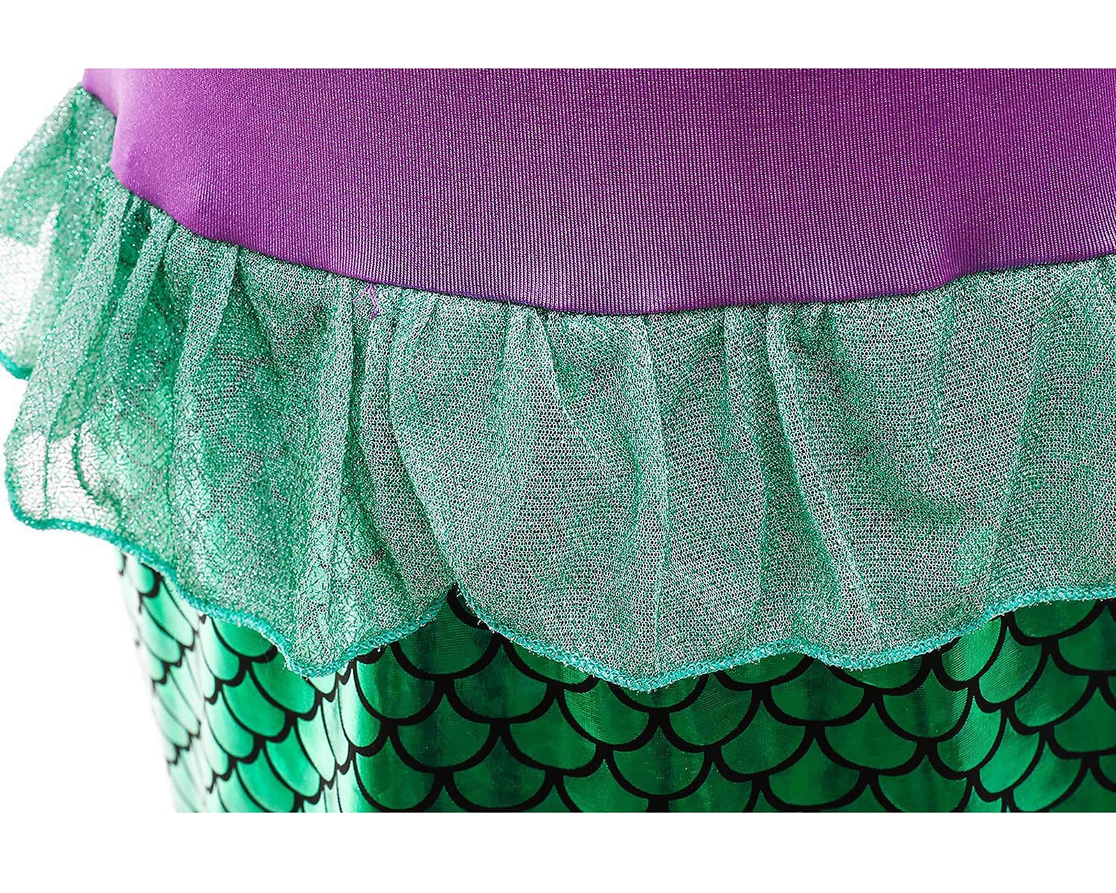 Sparkly Mermaid Princess Costume for Girls with Tiara & Accessories | Halloween Dress Up, Birthday Party, Under the Sea Theme Photo Shoot | Kids Fantasy Play Dress