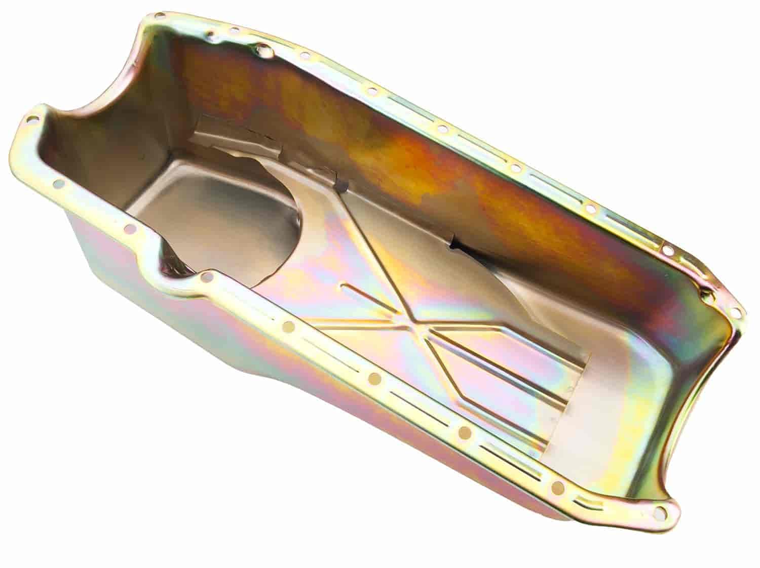 JEGS 50252 Stock Replacement Oil Pan - High Performance Engine Oil Pan for Chevy, Ford, Dodge - Perfect for Car Restoration & Engine Upgrades