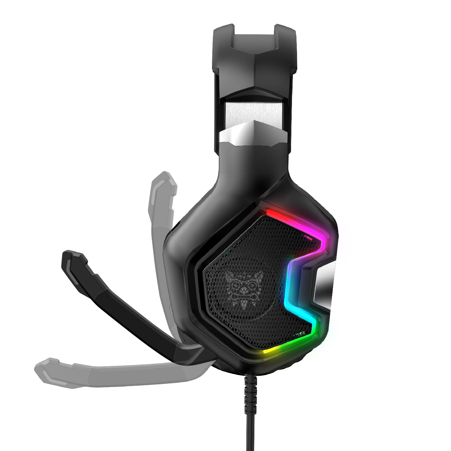 ONIKUMA K10 Pro Wired Gaming Headset with RGB Lights - Noise Cancelling Mic, Comfortable Ear Cushions for PC, PS4, Xbox - Perfect for Competitive Gaming & Late-Night Sessions