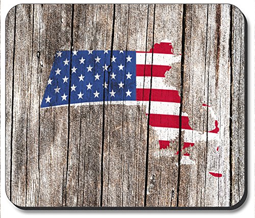 Massachusetts Map Art Plates Brand Mouse Pad - Non-Slip Gaming & Office Desk Mat for Computers, Laptops - Perfect for Home, Office & Gaming Setups