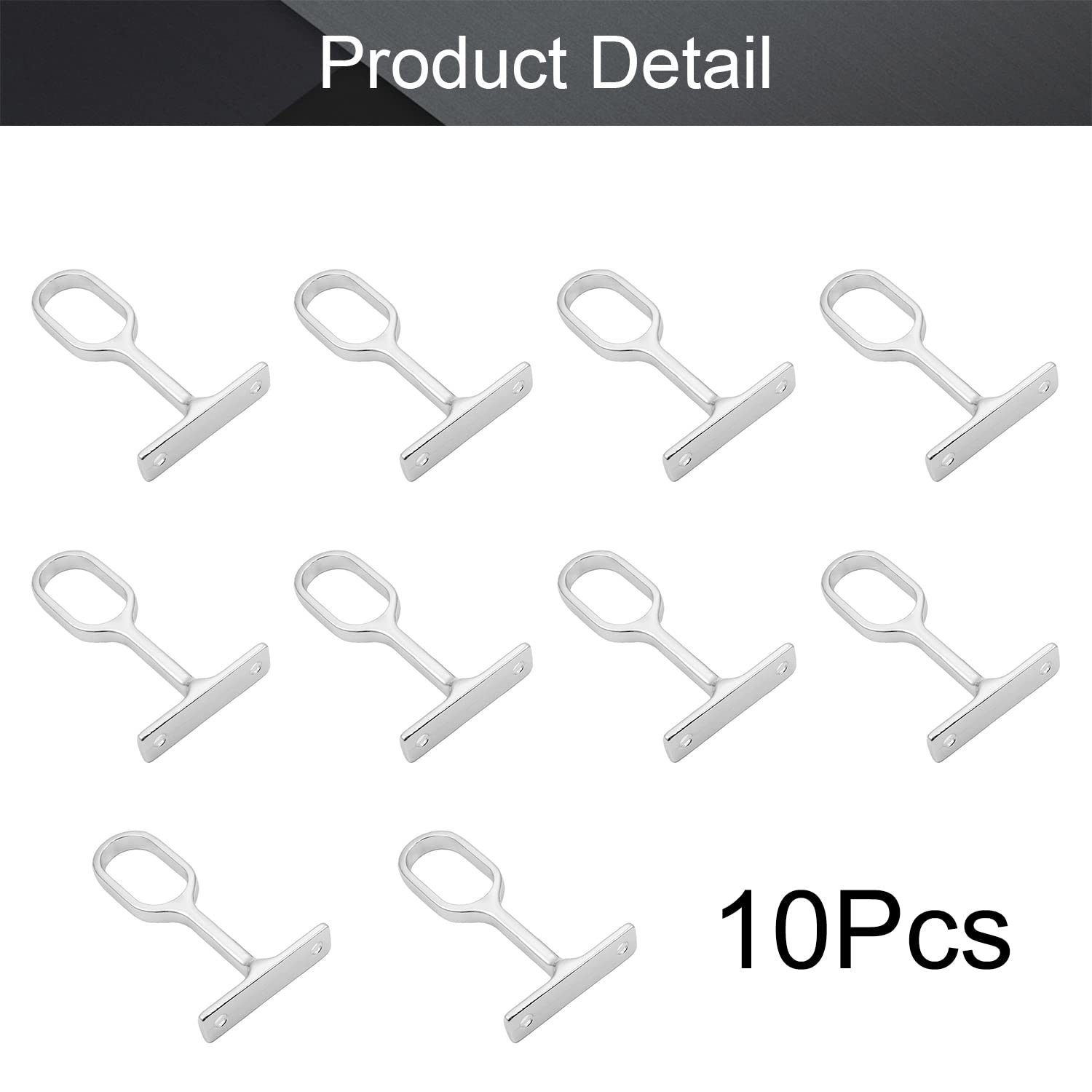 MroMax 10-Pack Silver Zinc Alloy Closet Rod Brackets - 0.63