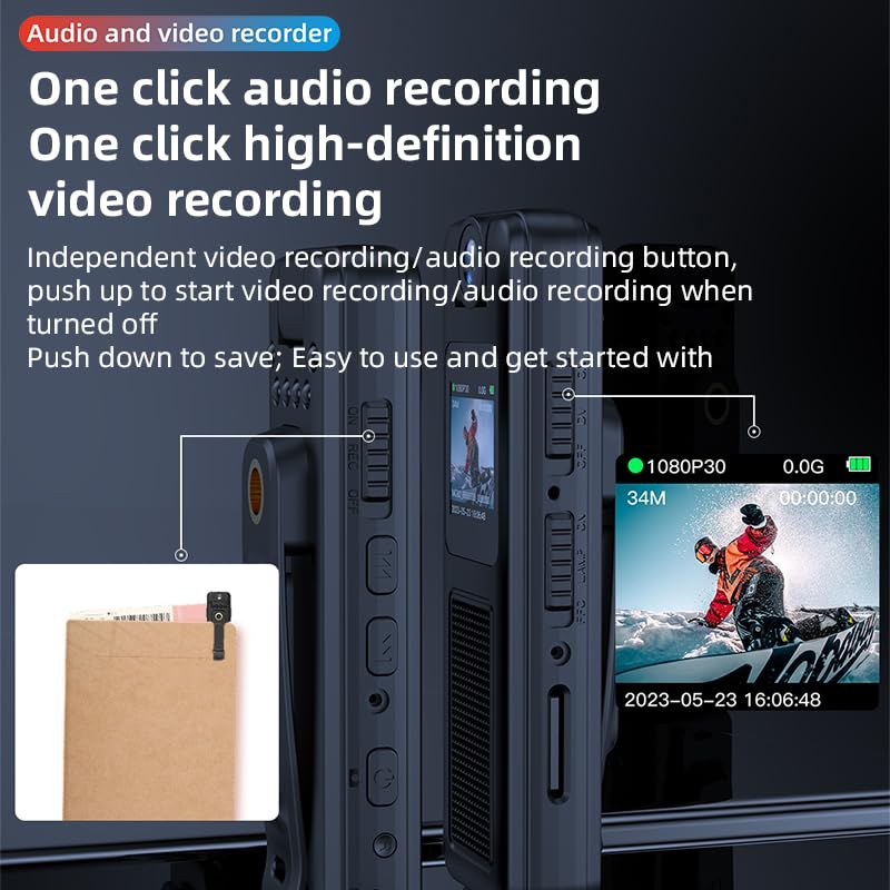 180° Rotating Lens Body Camera with 32GB Storage - HD Video & Audio Recorder for Police, Security & Personal Use | Perfect for Law Enforcement, Night Patrols & Evidence Collection