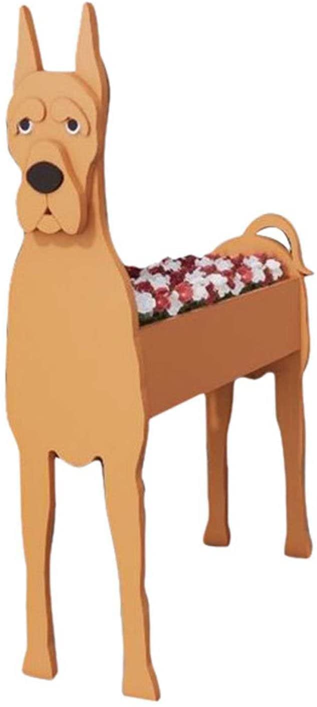 Handmade Wooden Plant Stand Indoor Outdoor - Cute Dog & Cat Shaped Flower Pot for Succulents, Cartoon Animal House Design - Perfect for Home Decor, Garden, Patio, and Office Plants
