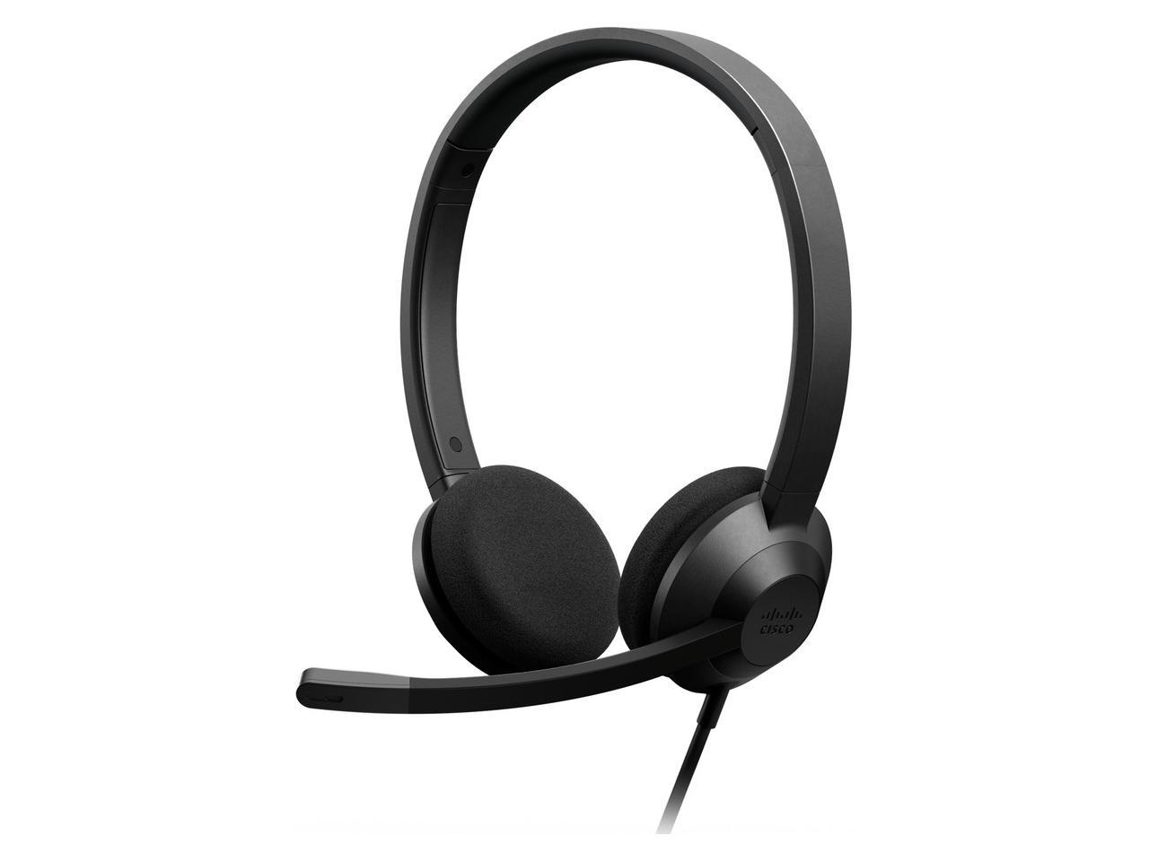 Cisco HS W 322 C USB 322 Wired Dual On-Ear Headset with Noise Cancelling - Perfect for Office Calls, Remote Work & Online Meetings