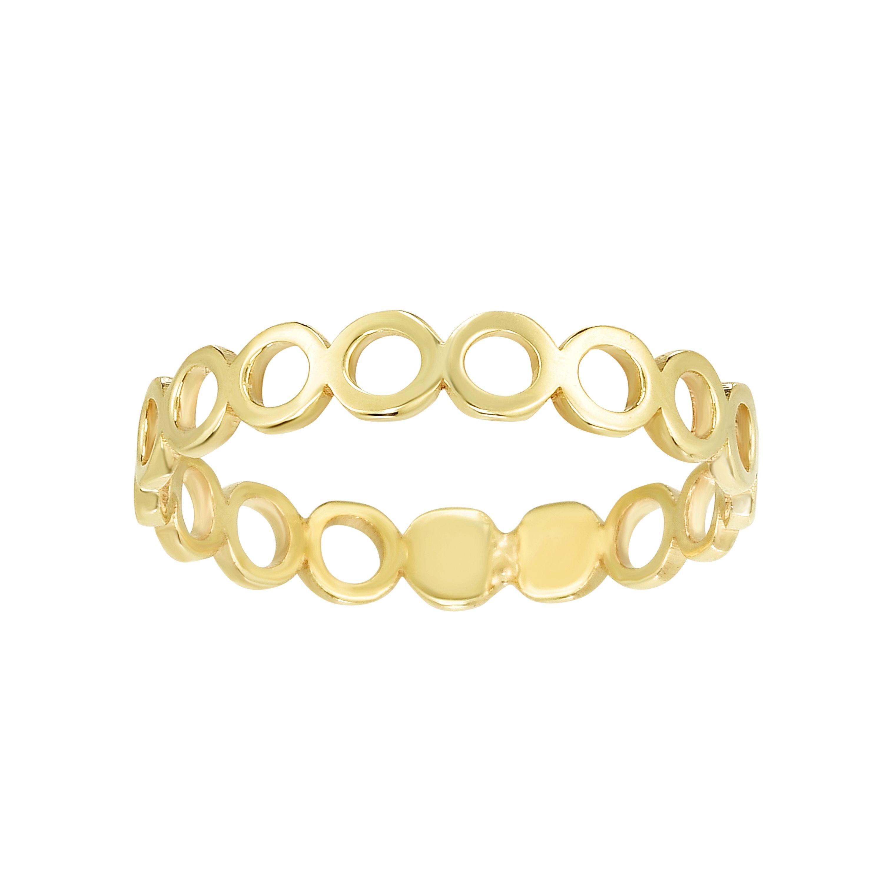 14K Yellow Gold Open Circle Stackable Ring for Women - Minimalist Dainty Jewelry for Layering & Everyday Wear - Perfect for Gifts, Anniversaries & Special Occasions