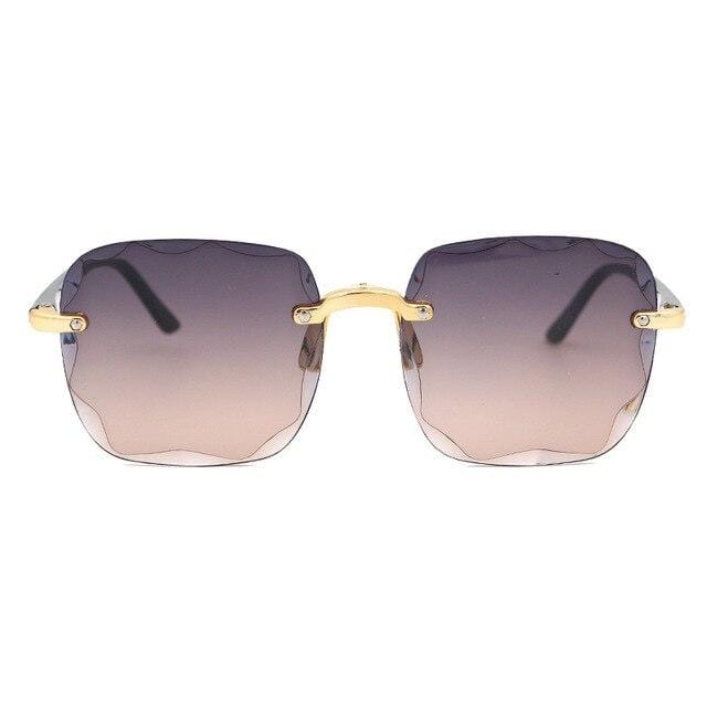 Stylish Women's Square Frameless Sunglasses UV400 Protection - Perfect for Driving, Beach & Outdoor Activities