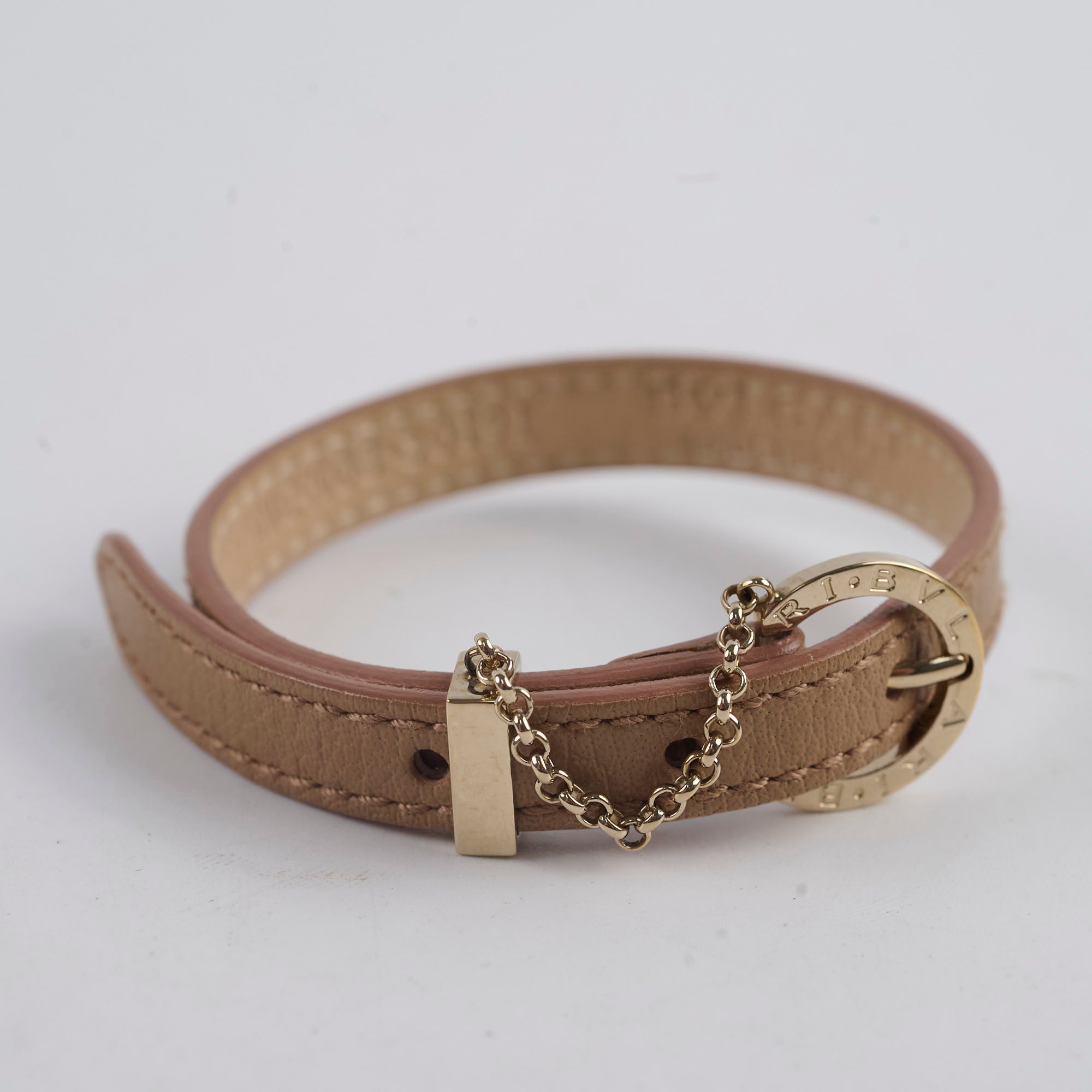 Bvlgari Luxury Leather Bracelet for Women - Beige Leather Wristband, Elegant Fashion Jewelry Gift for Her | Perfect for Parties, Weddings & Special Occasions