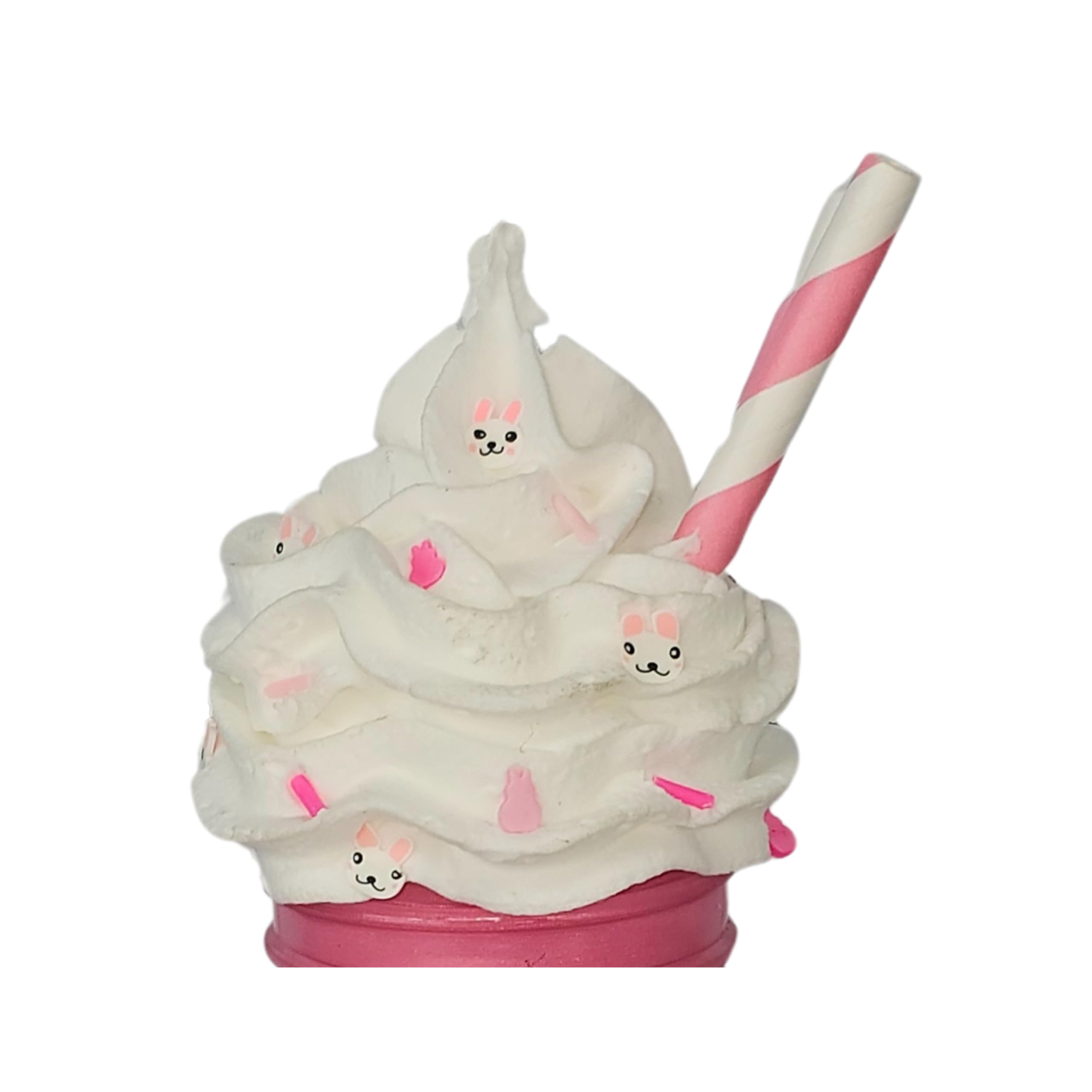 Easter Tiered Tray Decor Set - Pink Fake Ice Cream Milkshake & Mini Mason Jar - Easter Dessert Table Decorations for Spring Party, Home Decor, and Holiday Display
