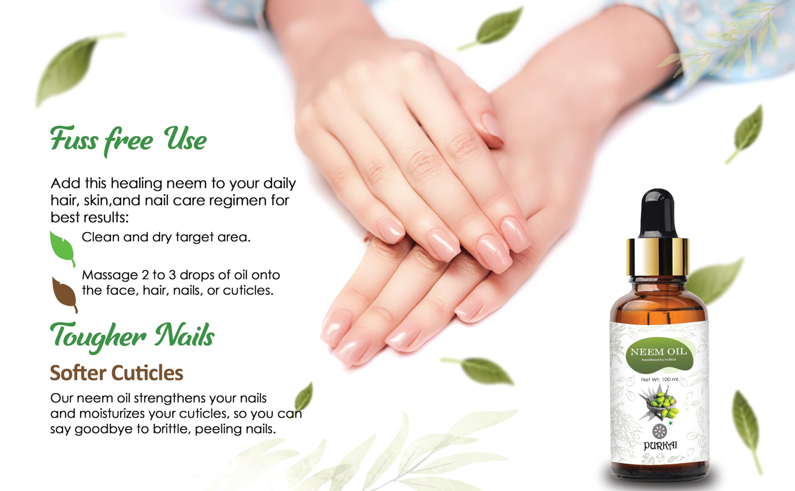 Organic Neem Oil for Skin Care - 500ml Pure & Natural Treatment for Acne, Eczema & Psoriasis - Hydrating & Soothing Face & Body Oil for Daily Skincare Routine