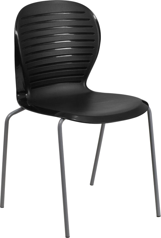 FLASH HERCULES Series 551 lb Capacity Black Stackable Folding Chair - Heavy Duty Event, Banquet, Conference & Outdoor Seating Solution
