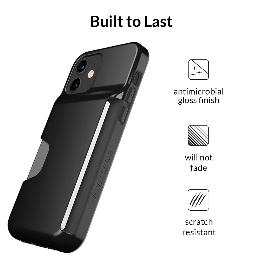 Premium Black Leather iPhone Wallet Case - Slim RFID Blocking Phone Cover with Card Holder - Perfect for Travel, Shopping & Everyday Use