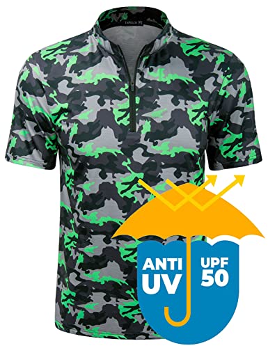 Upf 50 Short Sleeve - Camo Black Green