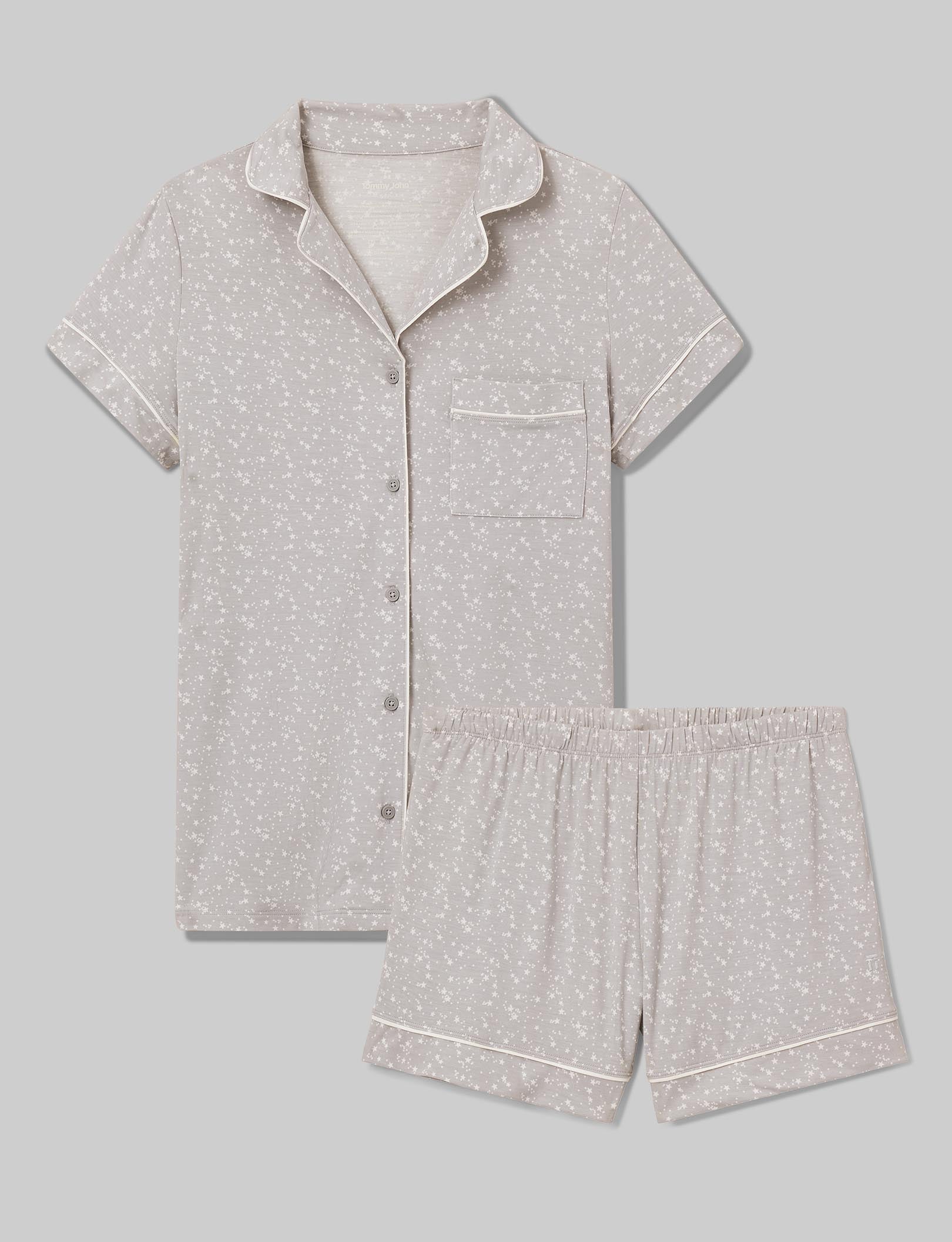 Women's Soft Cotton Pajama Set - Short Sleeve Sleep Shirt & Lounge Shorts for Comfortable Sleep & Relaxation | Perfect for Nightwear, Lounging at Home, and Summer Vacation