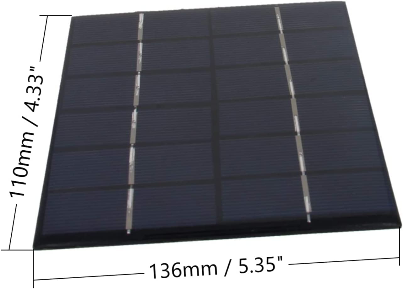 6V 2W Mini Solar Panel - Polycrystalline Solar Cell for DIY Solar System, Light Electric Toys, and Solar Battery Charger (5.35