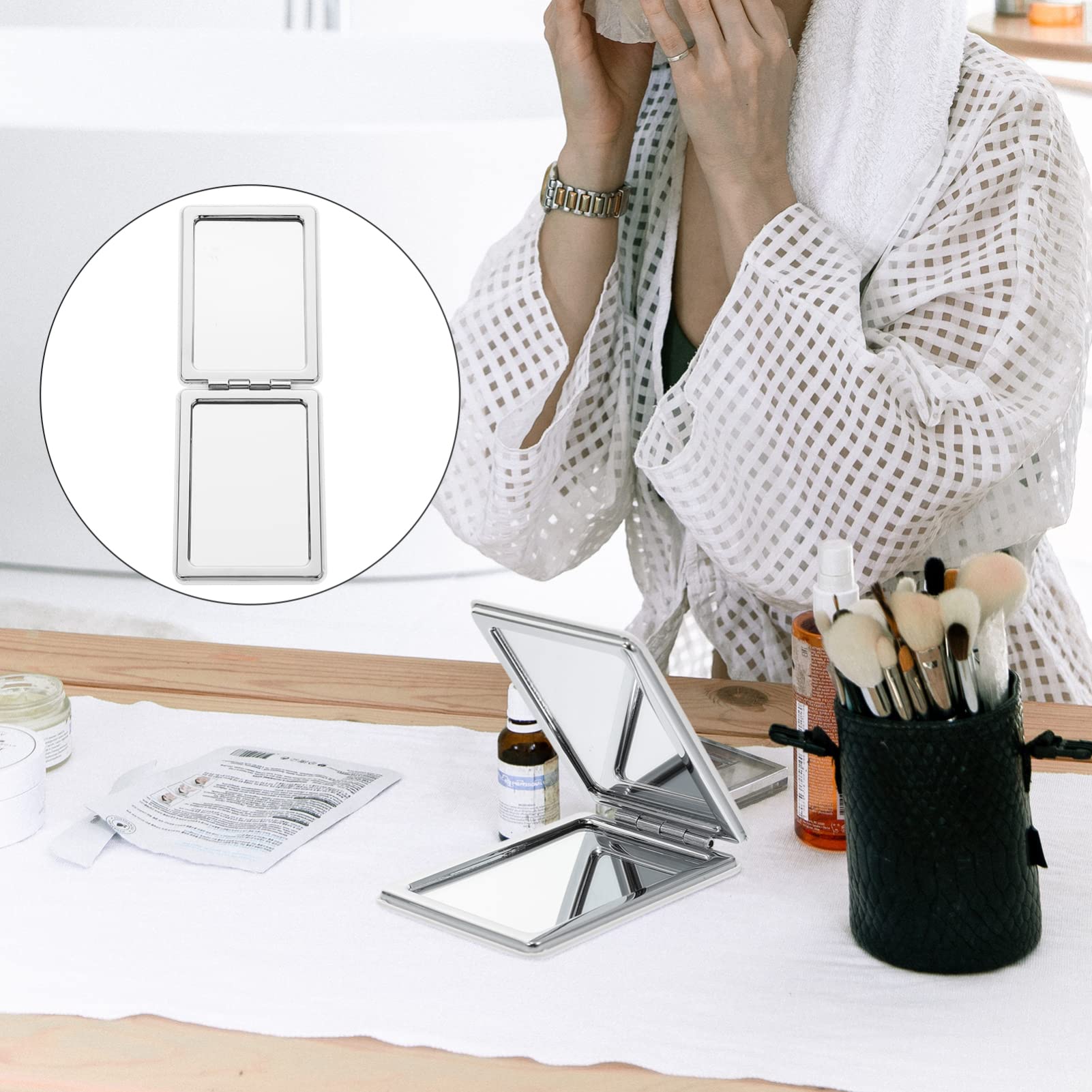 2-Pack Foldable Compact Mirror - Double-Sided Portable Makeup Mirror for Women & Girls | Perfect for Travel, Purse, Christmas Gifts & Cosmetic Touch-Ups