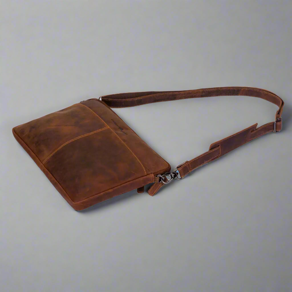 Premium Genuine Leather Laptop Sleeve for MacBook & Notebook - 13-15.6 Inch Protective Case | Business, Travel & College Essential | Greenwood Leather Montreal Collection