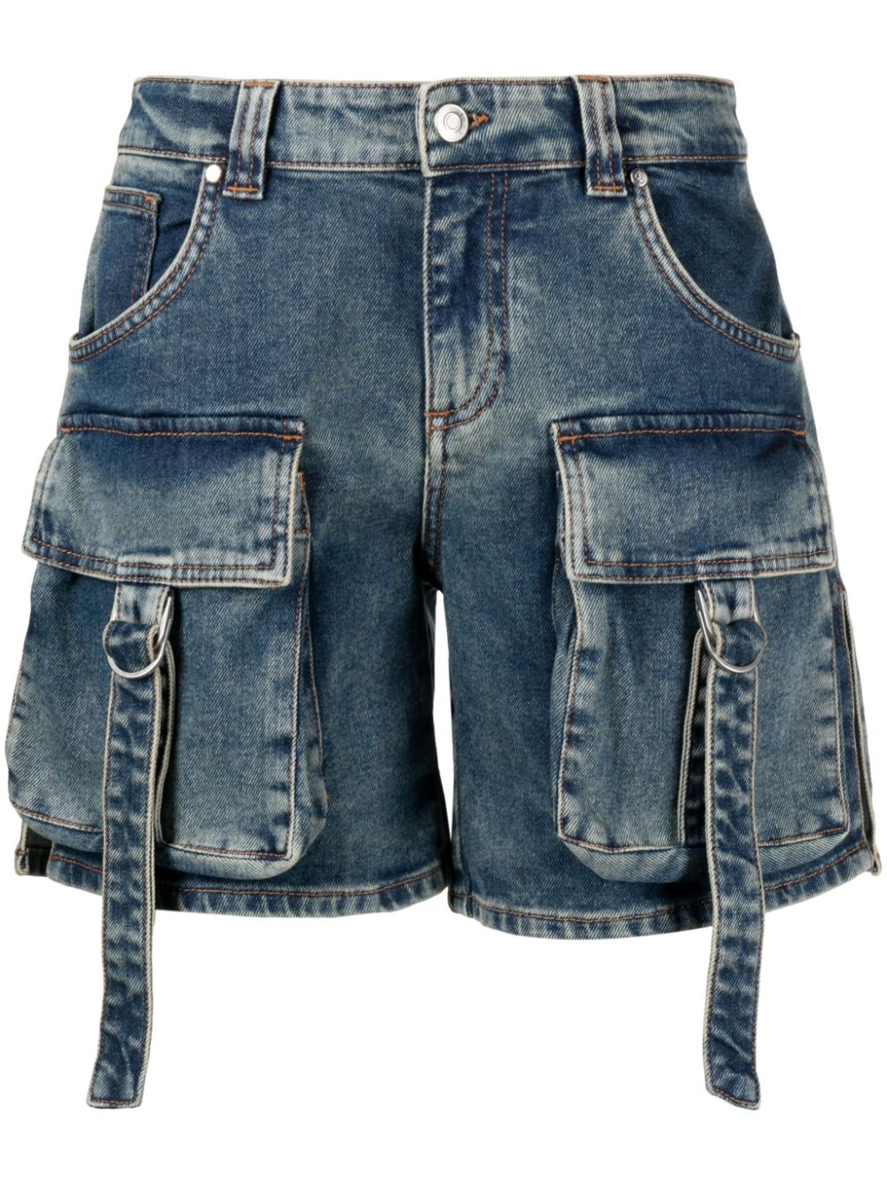 Blumarine Women's Fashion Shorts - Blue Denim High Waist Casual Summer Shorts for Beach, Travel & Outfits
