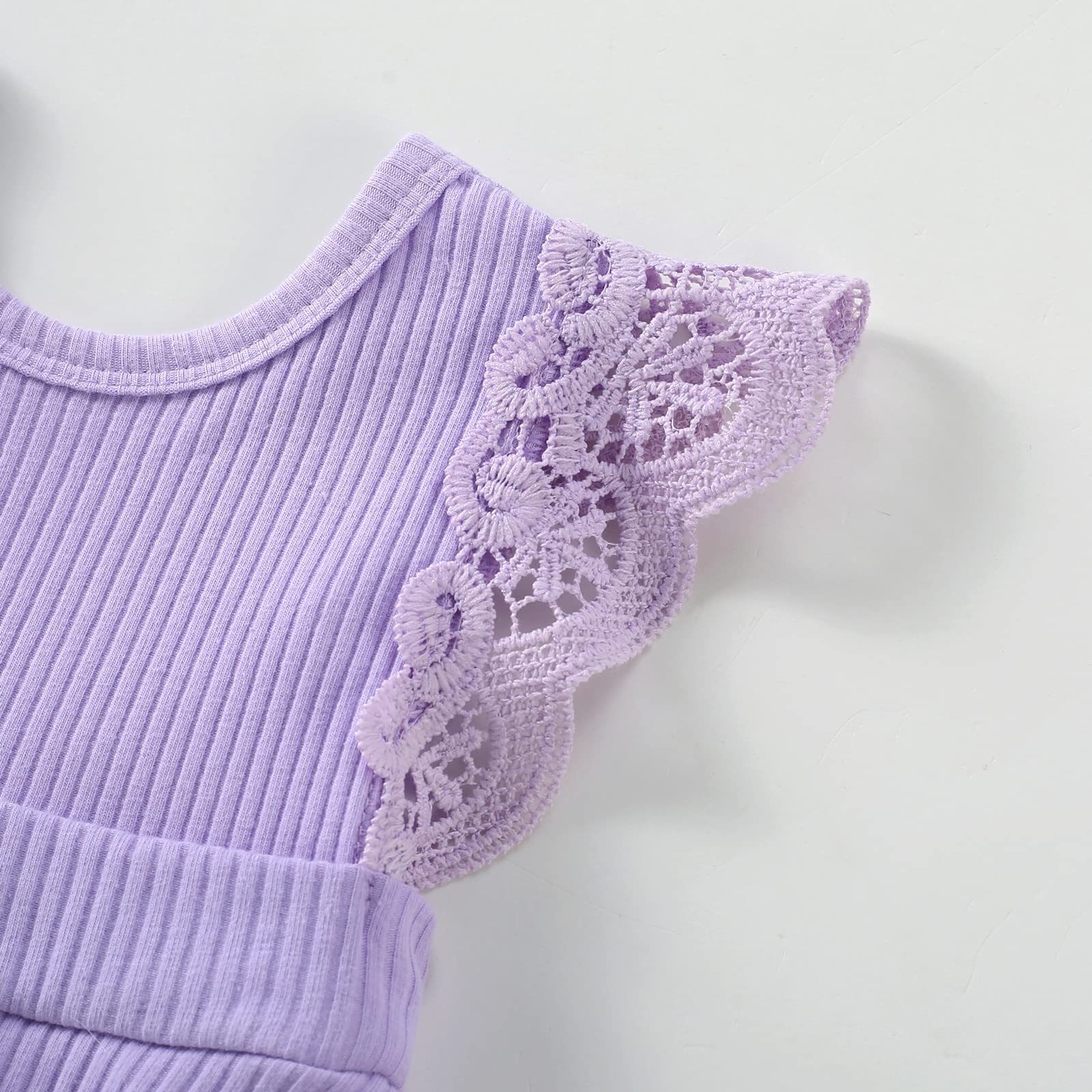 Newborn Baby Girl Clothes - Soft Ribbed Romper Playsuit & Headband Set | Summer One-Piece Dress Outfit for Infants | Perfect for Photoshoots, Parties & Daily Wear