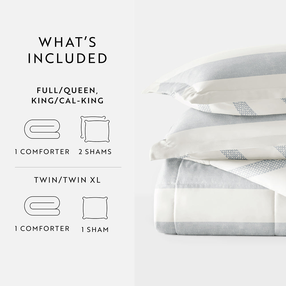 Soft & Cozy Patterned Down Alternative Comforter Set - All-Season Bedding for Master Bedroom, Guest Room & Dorm - Hypoallergenic & Machine Washable