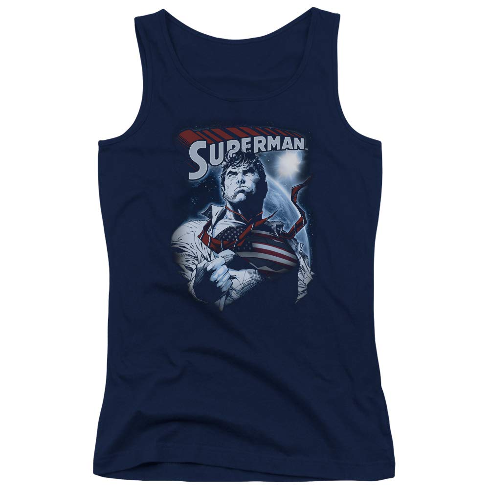 Superman Honor and Protect Juniors' Sheer Fitted Tank Top - Comfortable Superhero Graphic Tee for Kids | Perfect for Cosplay, Birthday Gifts & Everyday Wear