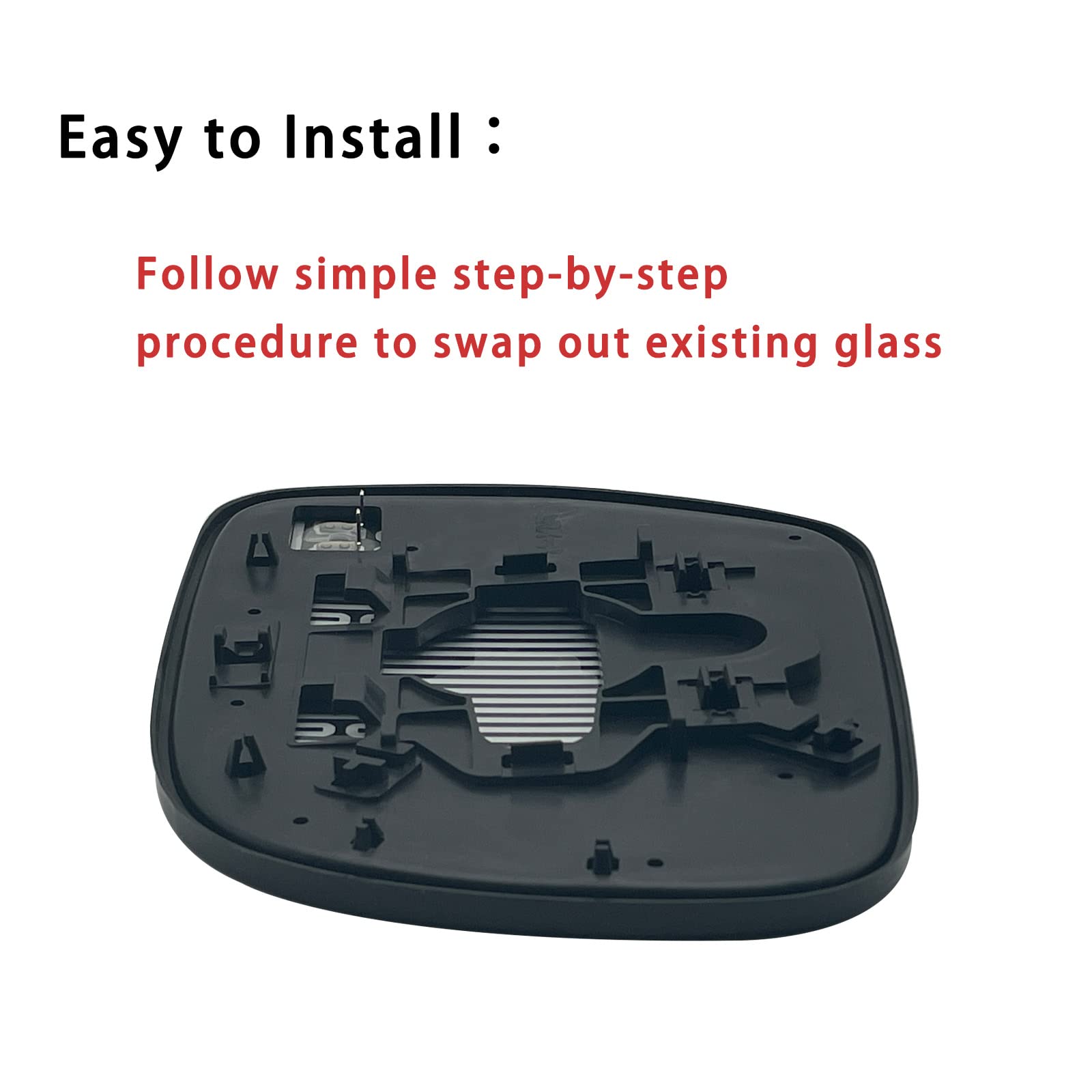 2004-2009 Lexus RX330 RX350 RX400h Passenger Side Mirror Replacement - Power Heated Right Convex Exterior Mirror with Backing Plate & Holder | Perfect for Winter Driving & Enhanced Visibility