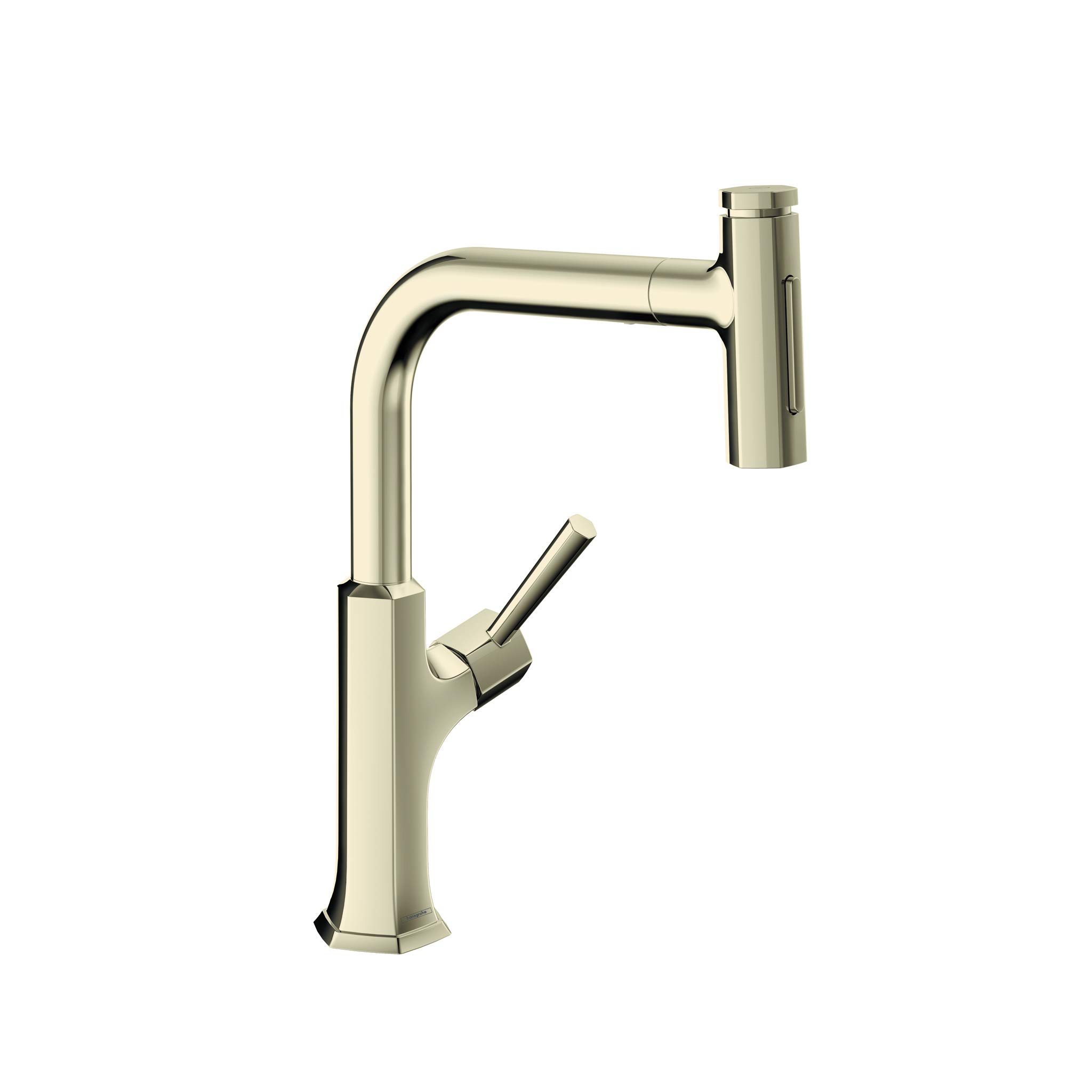 Hansgrohe Locarno Brushed Nickel Single-Handle Pull-Out Sprayer Kitchen Faucet - Modern Water-Saving Design for Sink, Dishwashing & Cooking (Model 04828830) | Perfect for Home Kitchens, Restaurants & Commercial Use