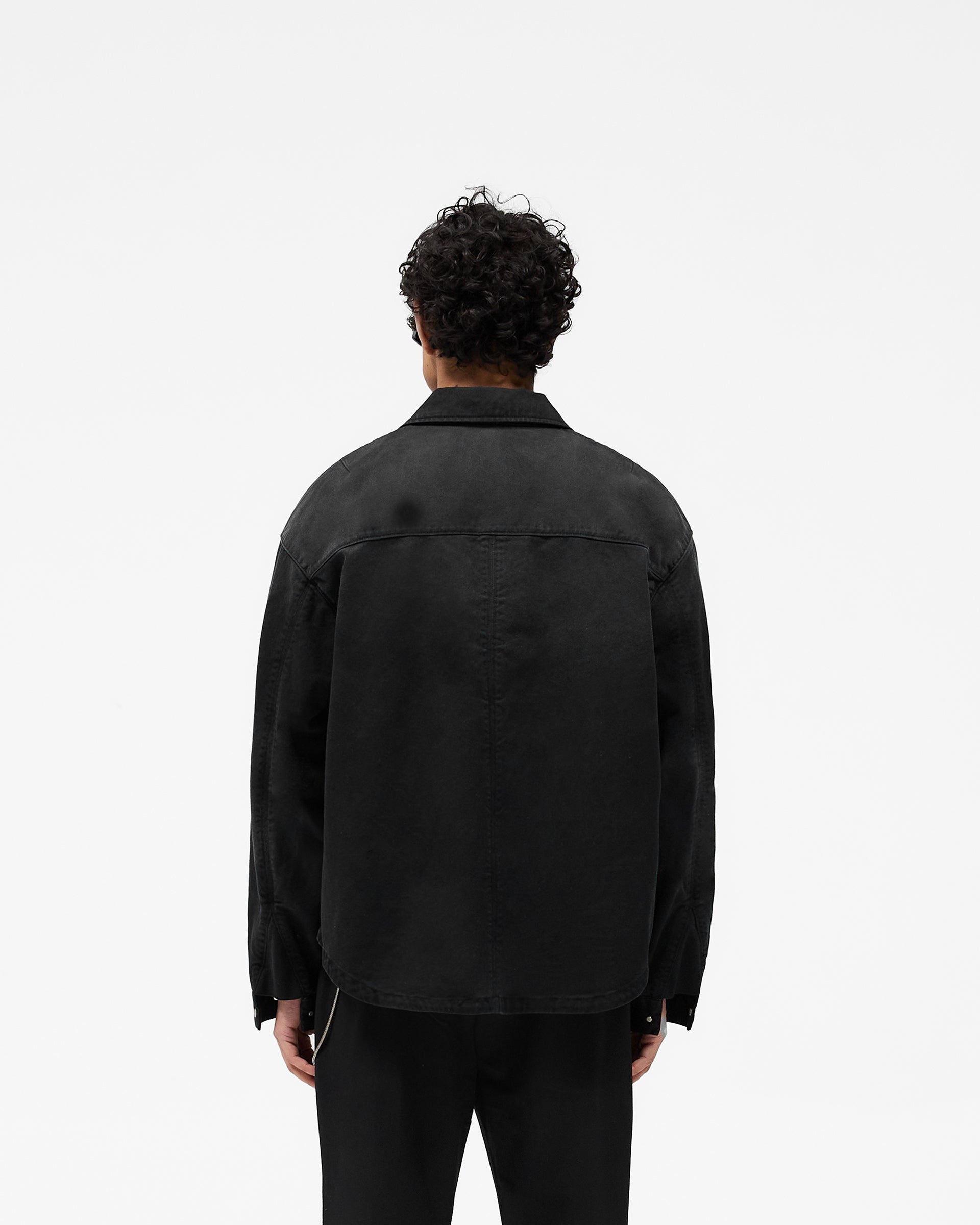 Men's Black Cotton Zip-Up Shirt - Lightweight Casual Button Down for Everyday Wear & Outdoor Activities