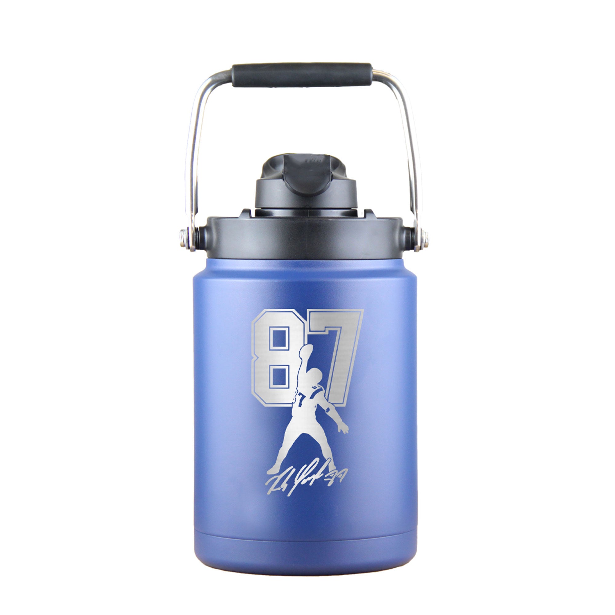 Gronk Signature Edition Navy Half Gallon Water Jug - Large Insulated Sports Bottle for Gym, Hiking & Outdoor Activities