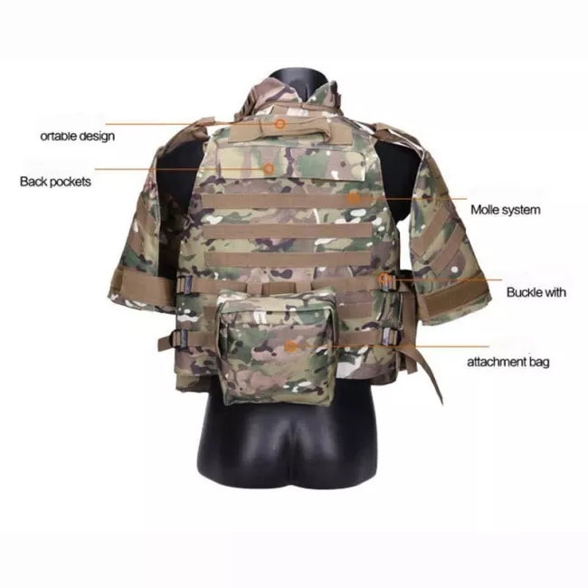 OTV Outer Tactical Vest - Military Grade Tactical Body Armor for Outdoor Survival & Airsoft - Perfect for Combat Training, Hunting & Security Professionals