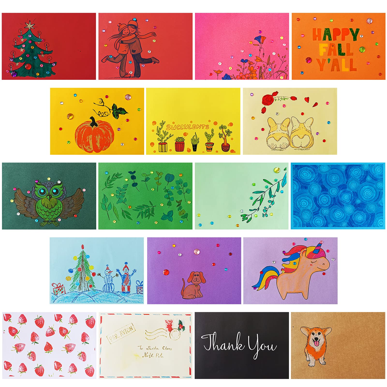 95 Pcs 19 Colors A6 Peel & Seal Self-Adhesive Envelopes, 4.75